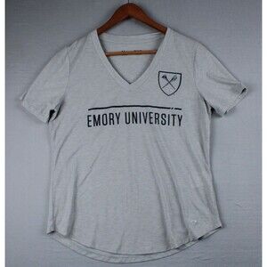 Emory University Under Armour Womens Light Gray Shirt Size S School Spirit Comfy